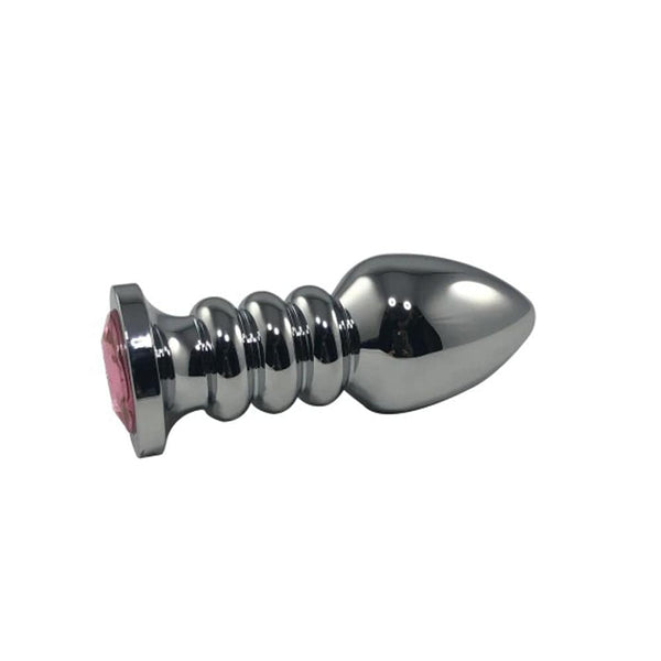 Butt Plug Silver Bullet: Large with Blue Gem
