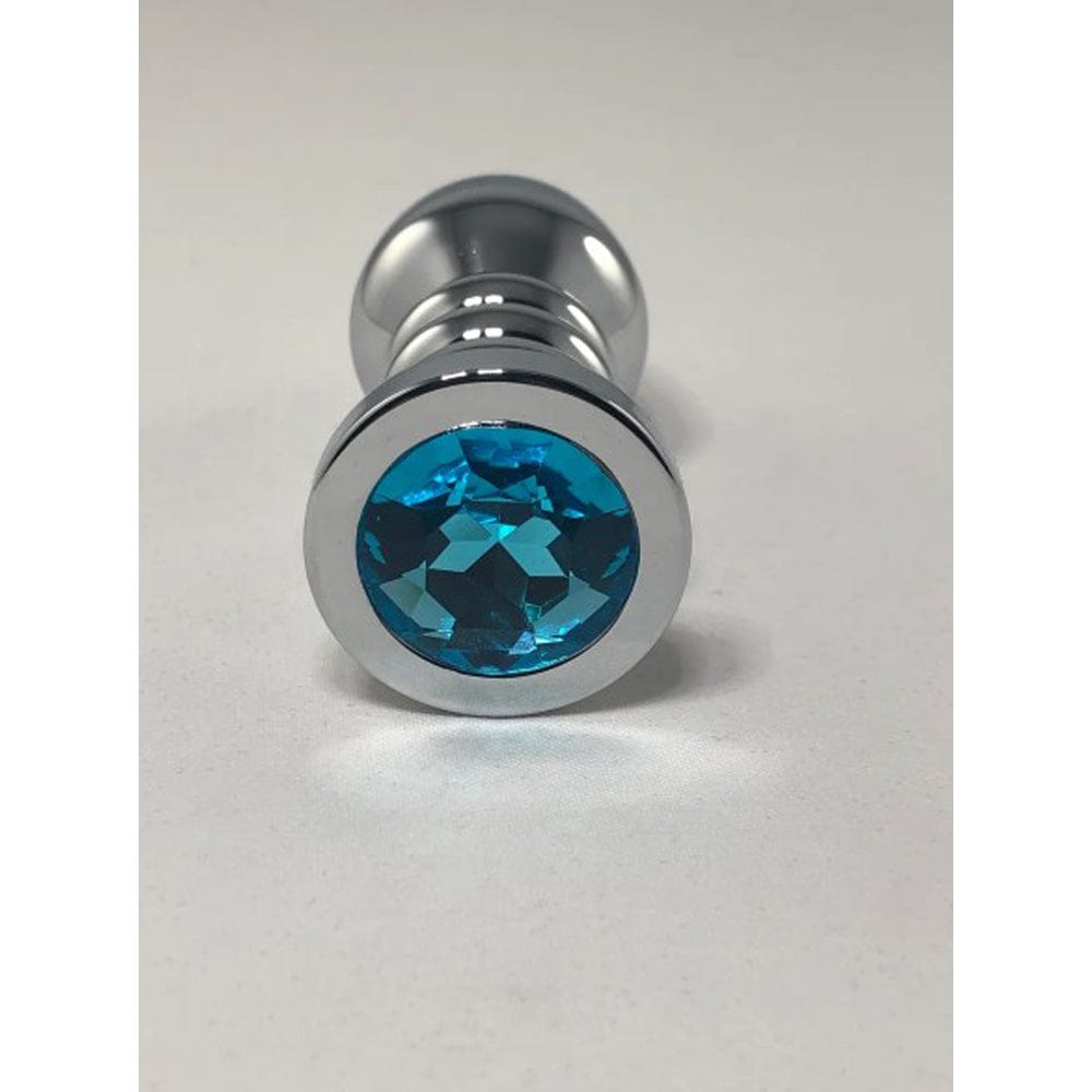 Butt Plug Silver Bullet: Large with Blue Gem