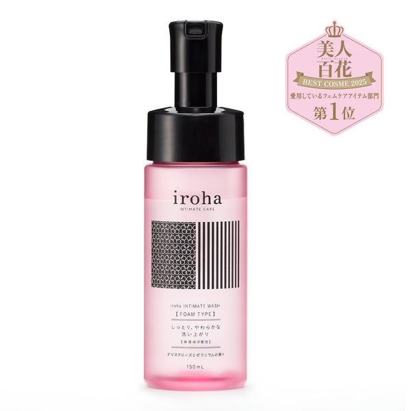 iroha Intimate Foam Wash - Damask Rose and Geranium 5.07oz