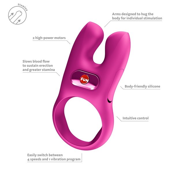 Fun Factory Nōs Magenta Vibrating Cock Ring