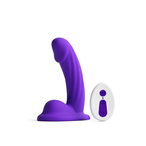Colours - Curve - Vibrating w/ remote - 5" Dildo - Purple