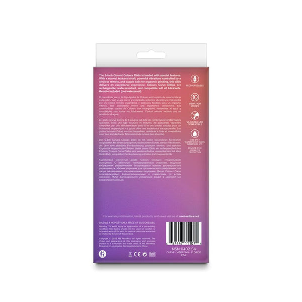 Colours - Curve - Vibrating w/ remote - 6" Dildo - Pink