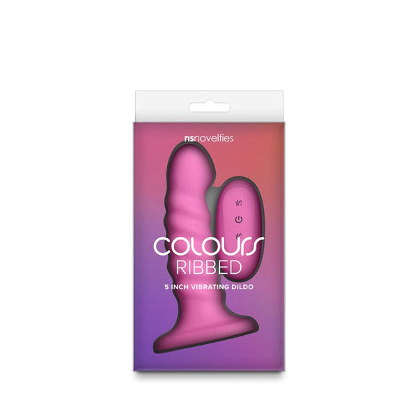 Colours - Ribbed - 5" Vibrating - Pink