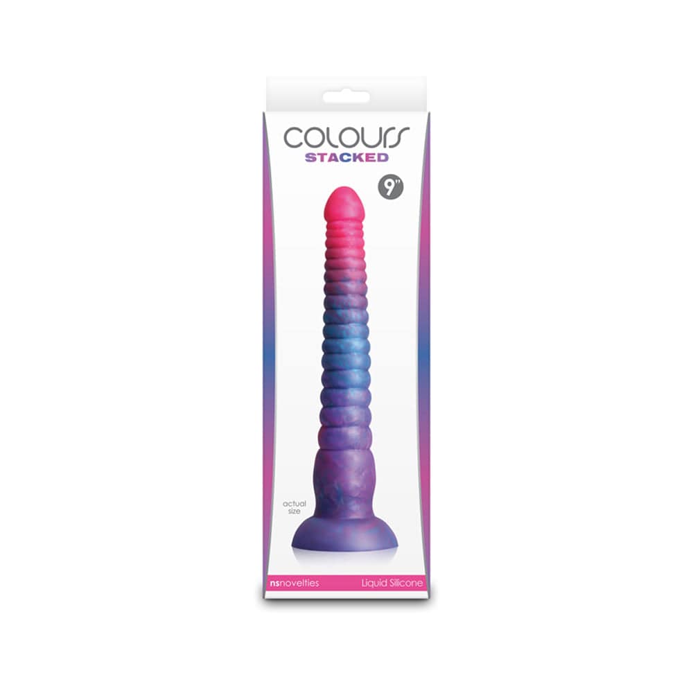 Colours - Stacked - 9" Dildo - Pink/Blue