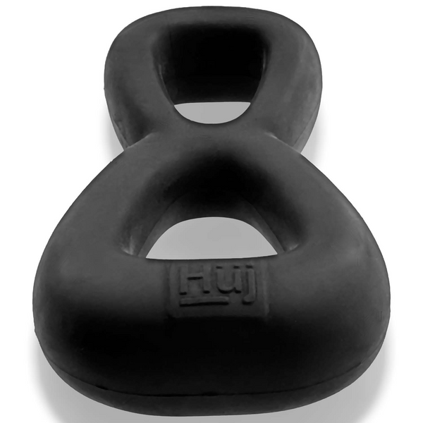 Hünkyjunk BOOMERANG Black Fog Double-Ring Cock Ring & Nut Tugger