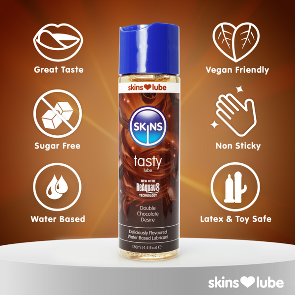 Skins Double Chocolate Water Based Lubricant 4.4 fl oz (130ml)