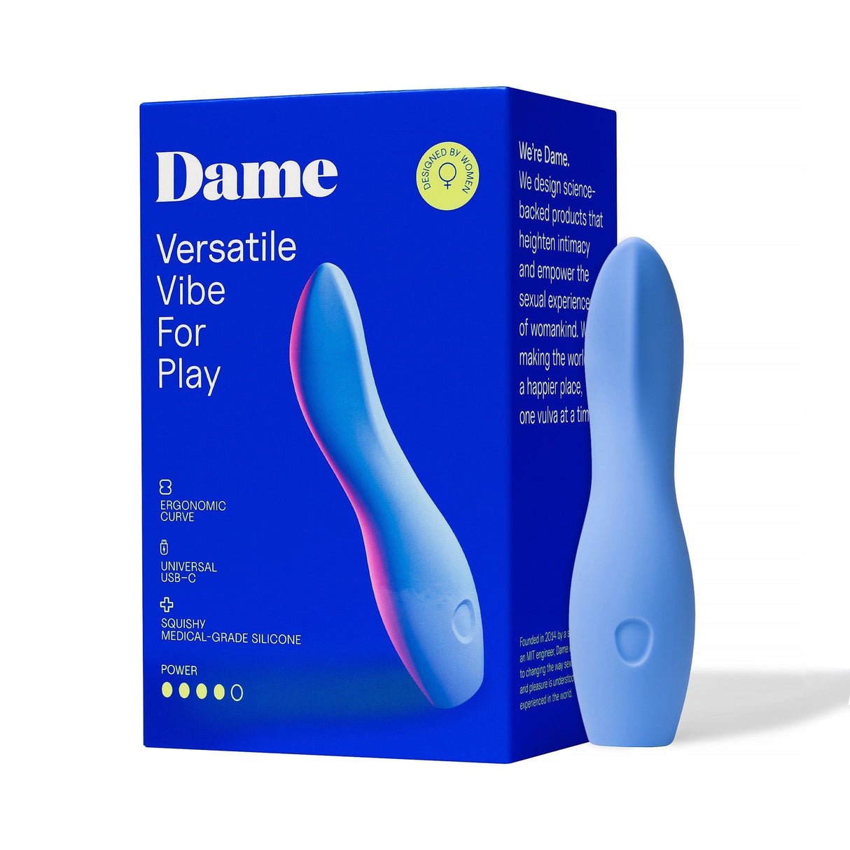 Dame Dip 2.0 Vibrator & Clitoral Vibe - Periwinkle