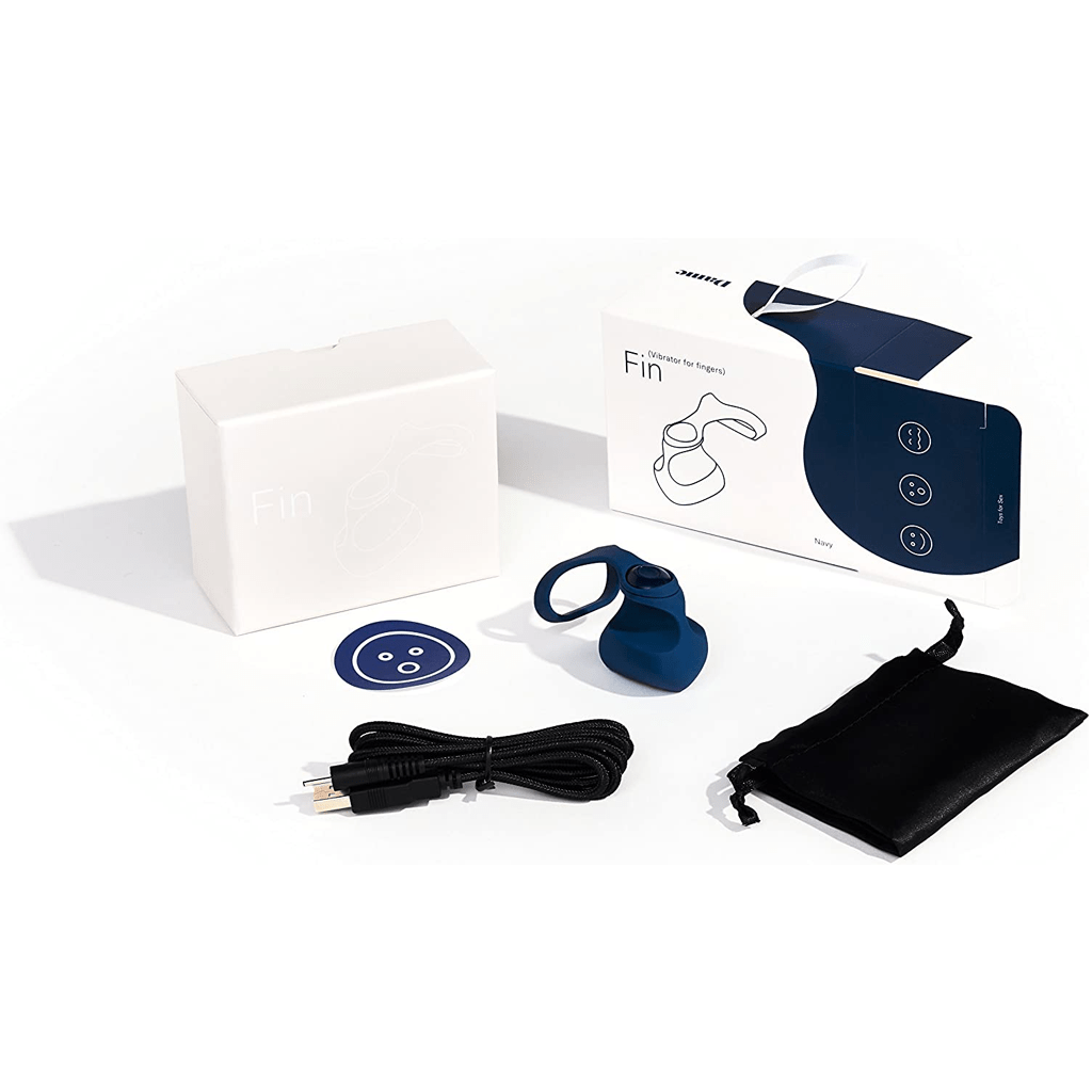 Dame Fin Finger Vibrator - Navy