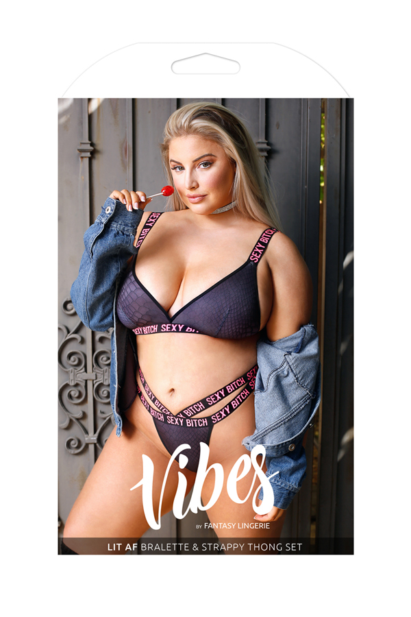 Sexy Bitch Bralette & Strappy Panty Set