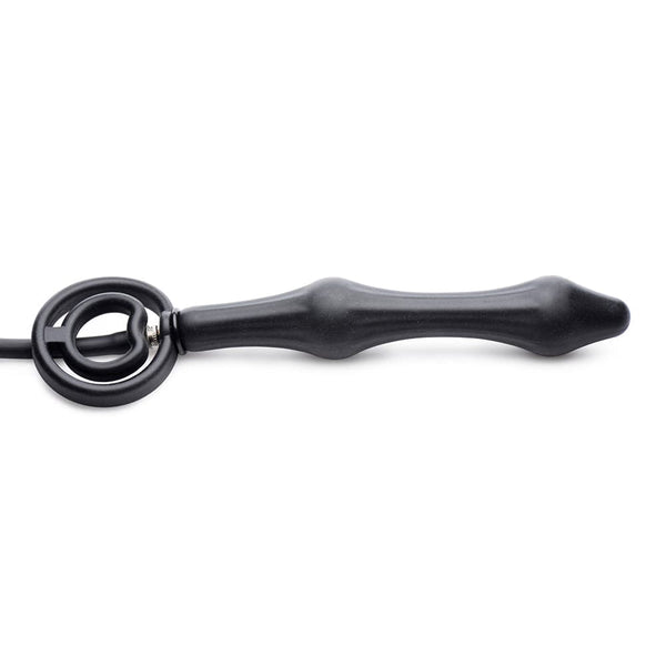 Devils Rattle Inflatable Silicone Anal Plug with Cock and Ball Ring