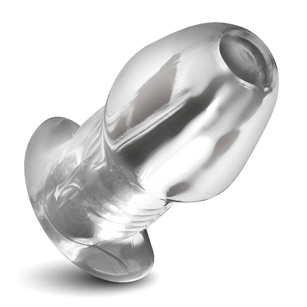 Dicked Clear Hollow Anal Plug - X-Large