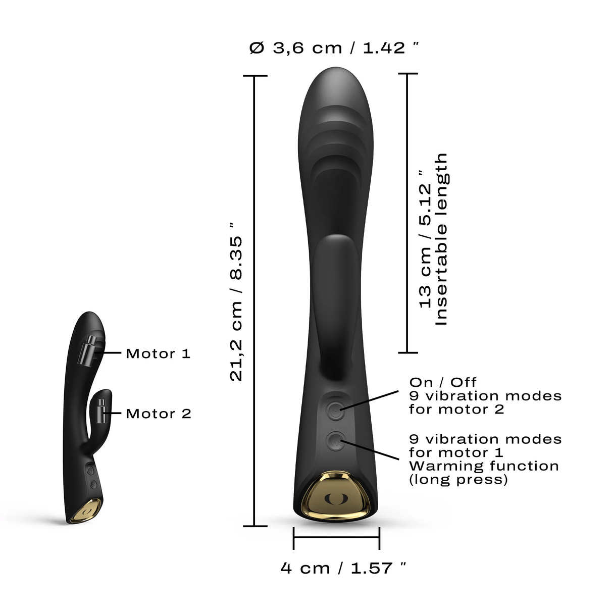 Dorcel Flexi Rabbit Vibrator - Black