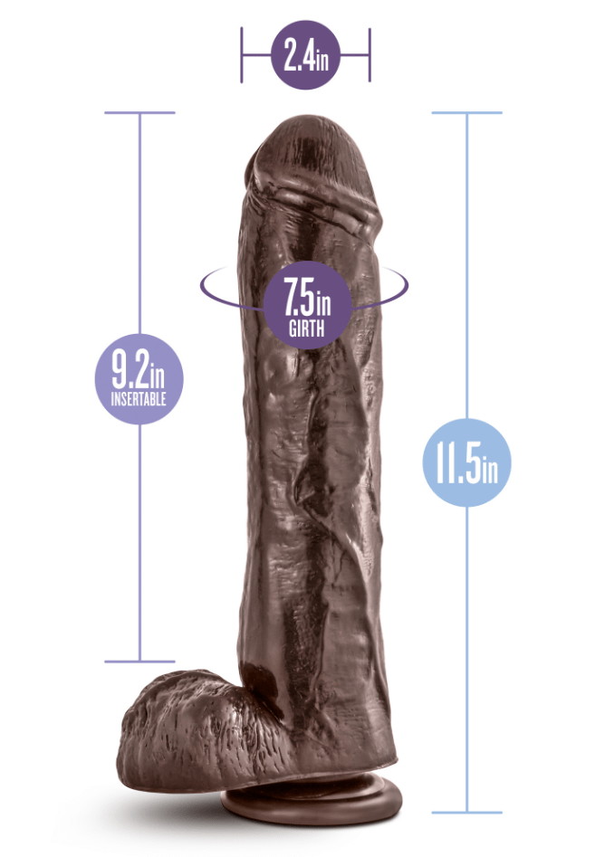 Dr Skin Mr Savage 11.5" Dildo -Chocolate