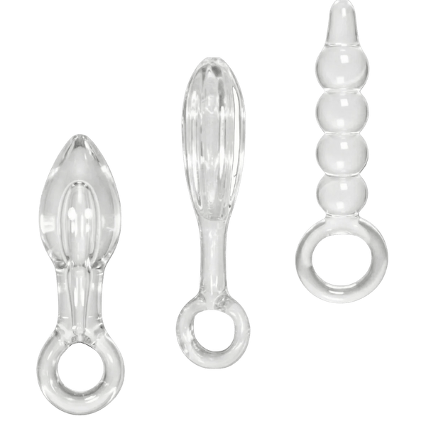 Dr. Tush's Halos of Pleasure Glass Anal Plug Trio