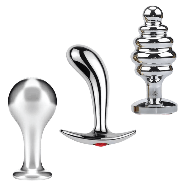 Dr. Tush's Tools of Temptation Small Metal Anal Plug Trio