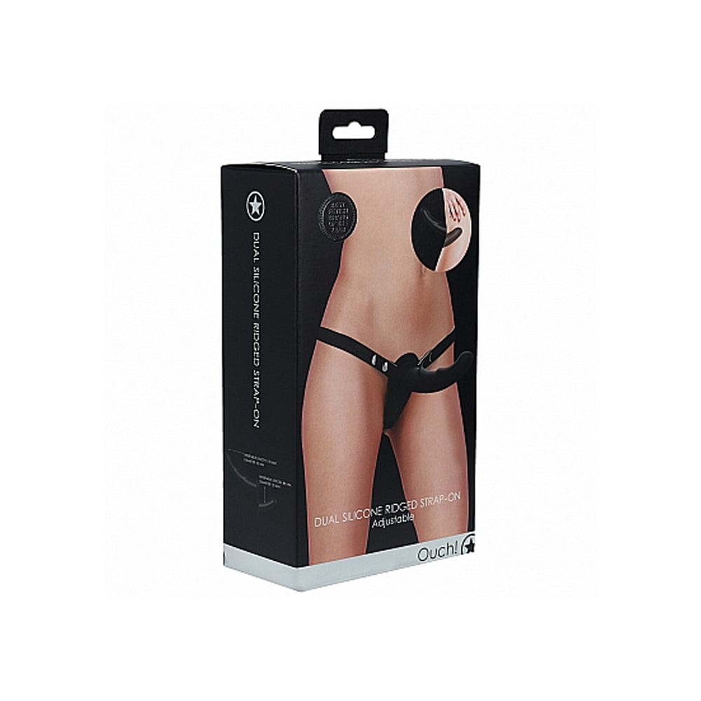 Dual Silicone Ridged Strap-On Adjustable