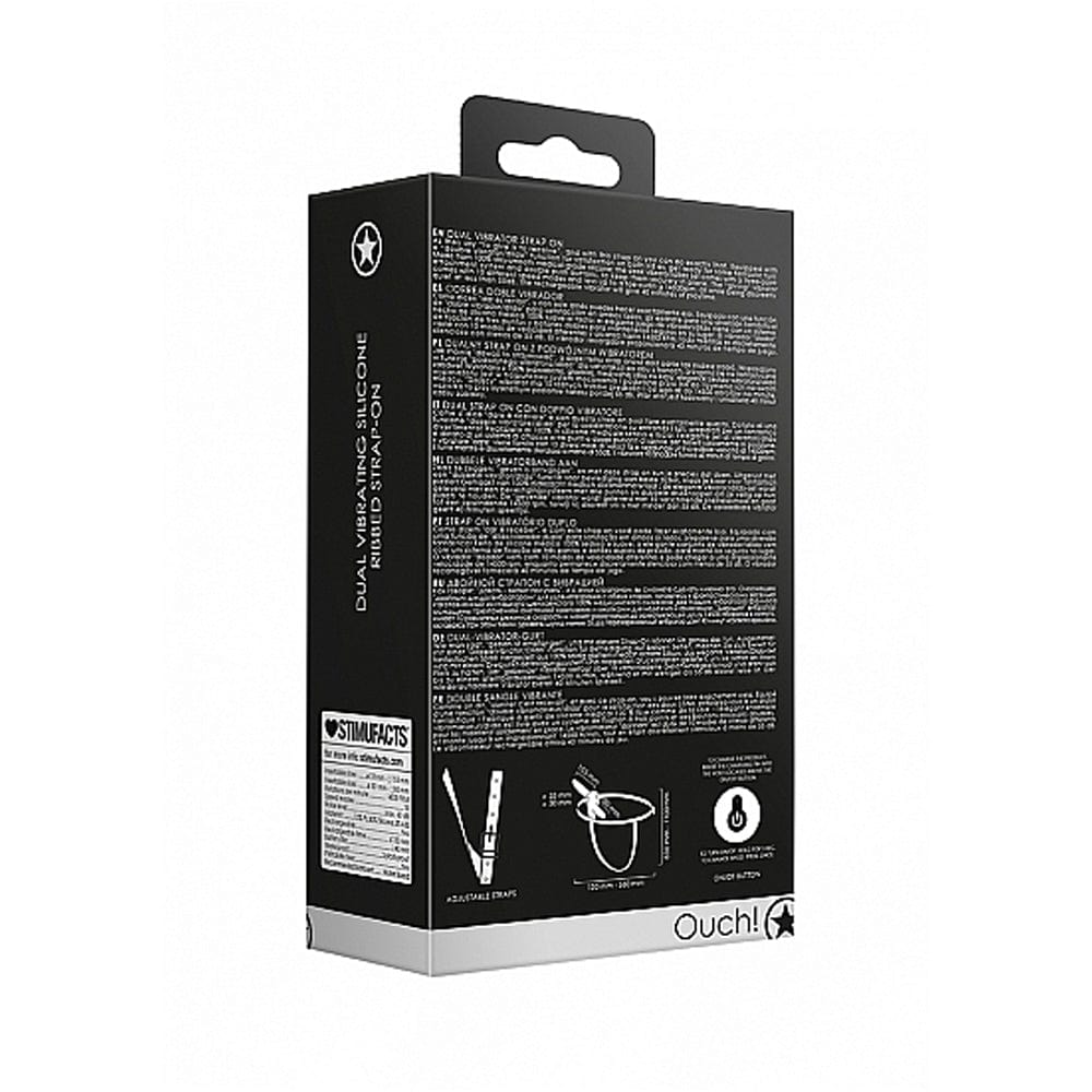 Dual Vibrating Ribbed StrapOn Adjustable