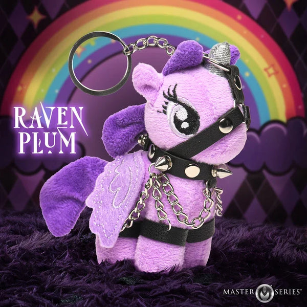 Raven Plum Bondage Pony Keychain - Purple