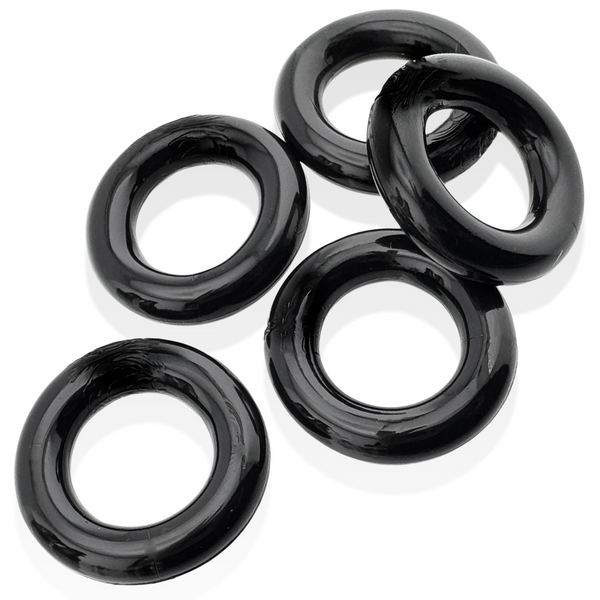 Hünkyjunk JACKER 5-STACK Black Cock Rings 5-Pack