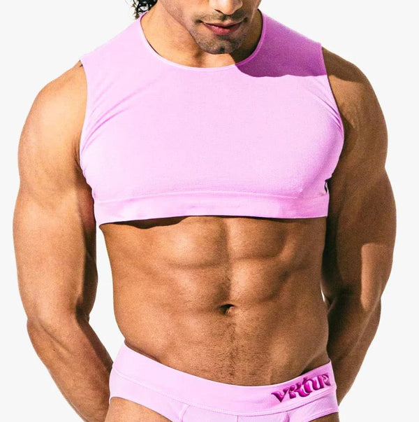 Virtue Unisex Large Sheer Mini Crop Top - Taffy