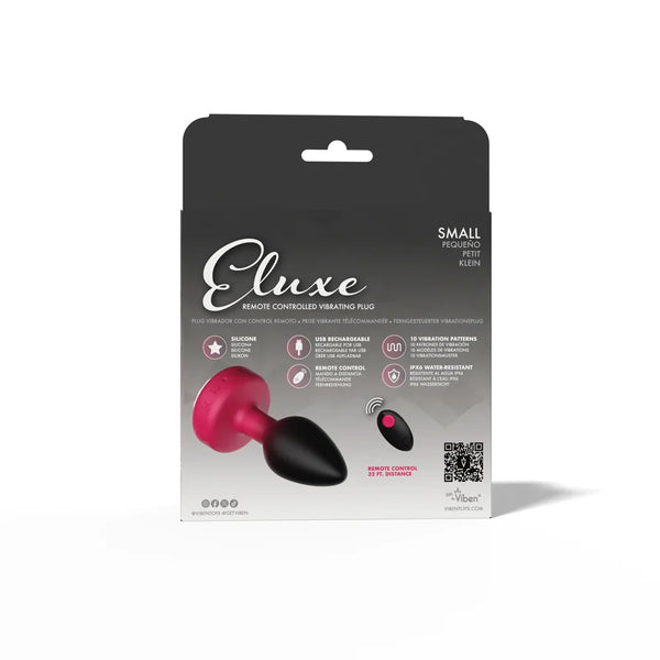RUBY Ombre - SMALL Cheeky Charms Eluxe Vibrating Plug With Remote - Clear Gem