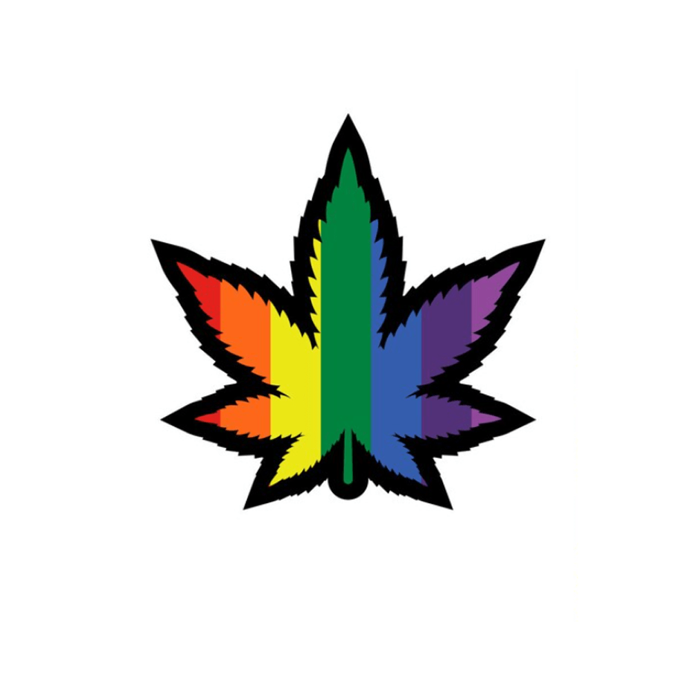Enamel Pin: Rainbow Weed Leaf