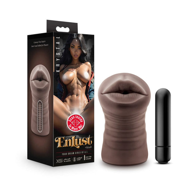 EnLust Krystal AI Vibrating Mouth Stroker - Blush