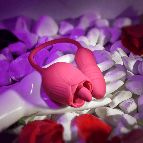 Evolved Wild Rose Dual-Motor Thrusting Bullet &Tongue Vibrator