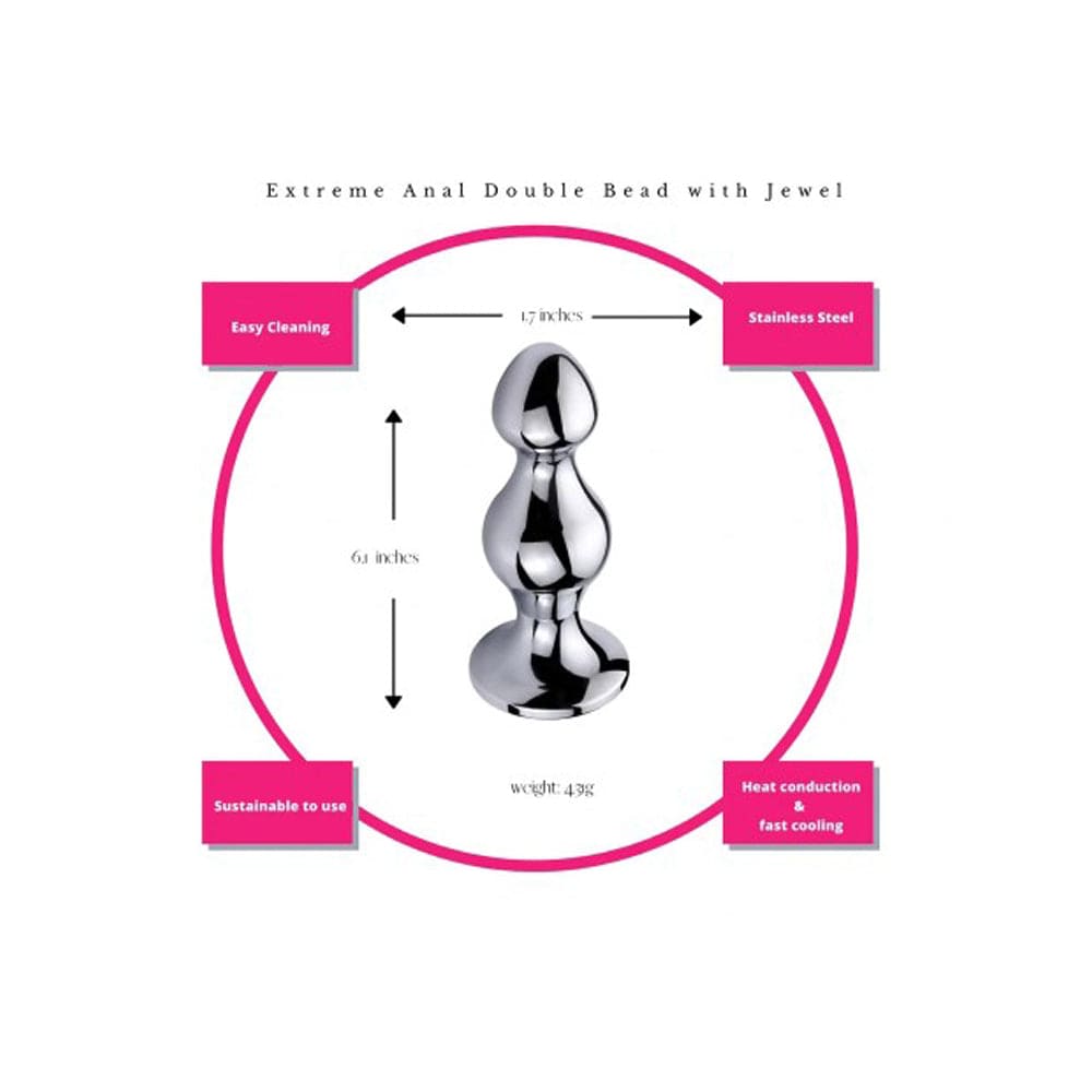 Extreme Anal Double Bead with Onyx Gem