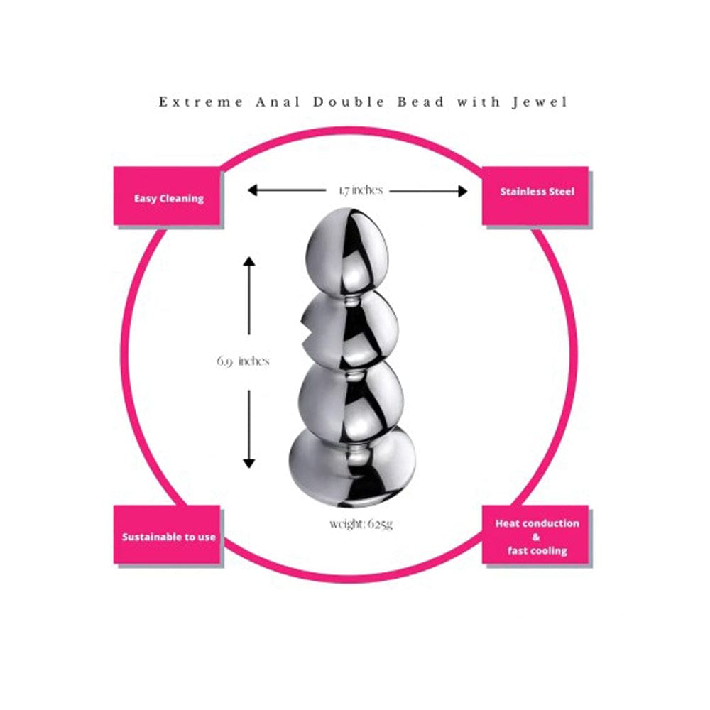 Extreme Anal Triple Bead with Onyx Gem