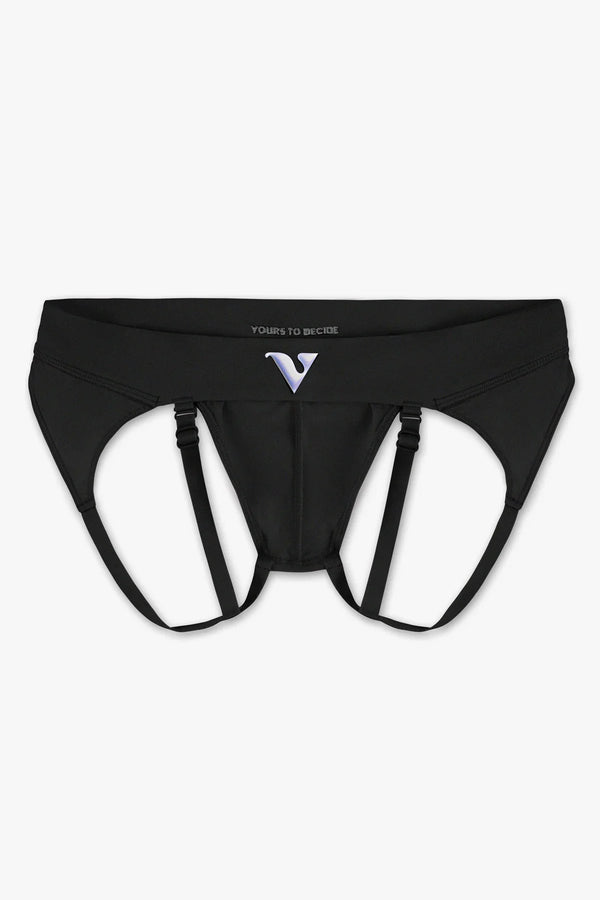 Virtue Men's Large JockVStrap Sheer Briefs - Black