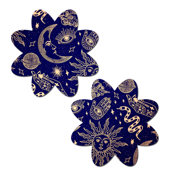 Midnight Celestial Sun & Moon Petal Breast Pasties