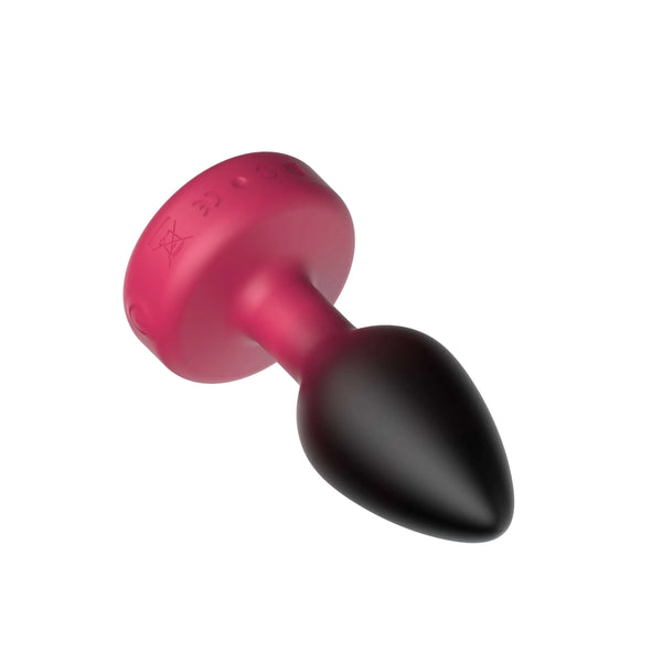 RUBY Ombre - SMALL Cheeky Charms Eluxe Vibrating Plug With Remote - Clear Gem