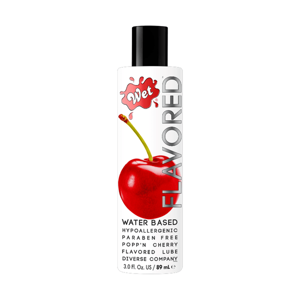 WET Popp’n Cherry Flavoured Lubricant 89 mL – Sweet Water-Based Oral Play Lube