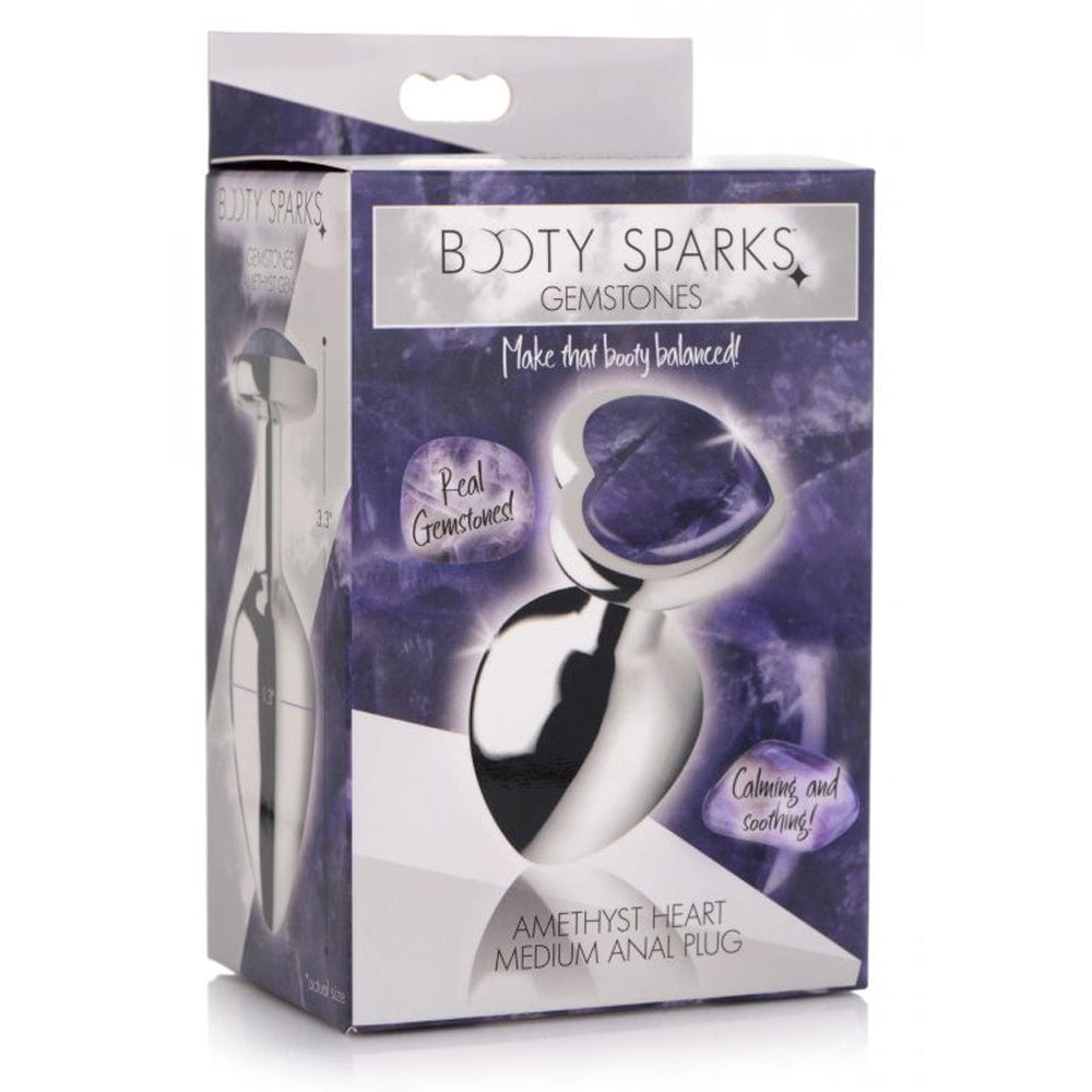 Gemstone Amethyst Heart Plug - Medium