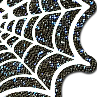 Glitter Black Glow in the Dark Spooky Spider Web Pasties