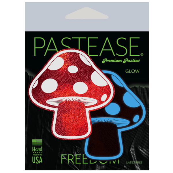 Glow-in-the-Dark Shroom Pasties - Red/Wh