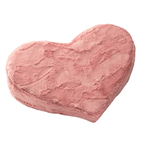 Heart Wedge Faux Fur, Rose