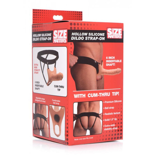 Hollow Silicone Dildo Strap-on - Flesh