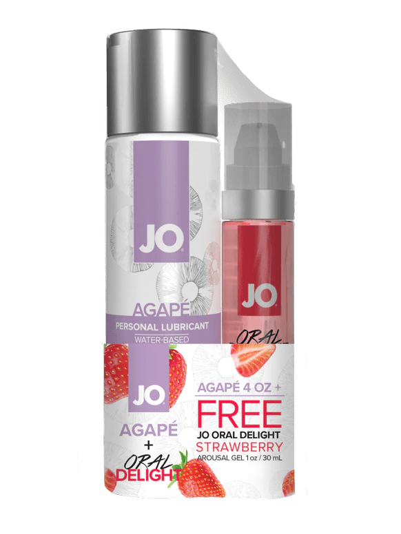 JO Agape 4oz + GWP JO Oral Delight Strawberry Arousal Gel 1oz