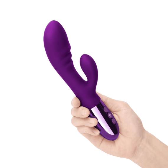 Le Wand Blend - Rabbit Vibrator for Dual Stimulation for Blended Orgasms - Dark Cherry