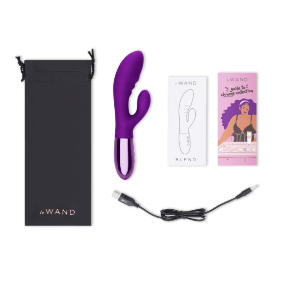 Le Wand Blend - Rabbit Vibrator for Dual Stimulation for Blended Orgasms - Dark Cherry