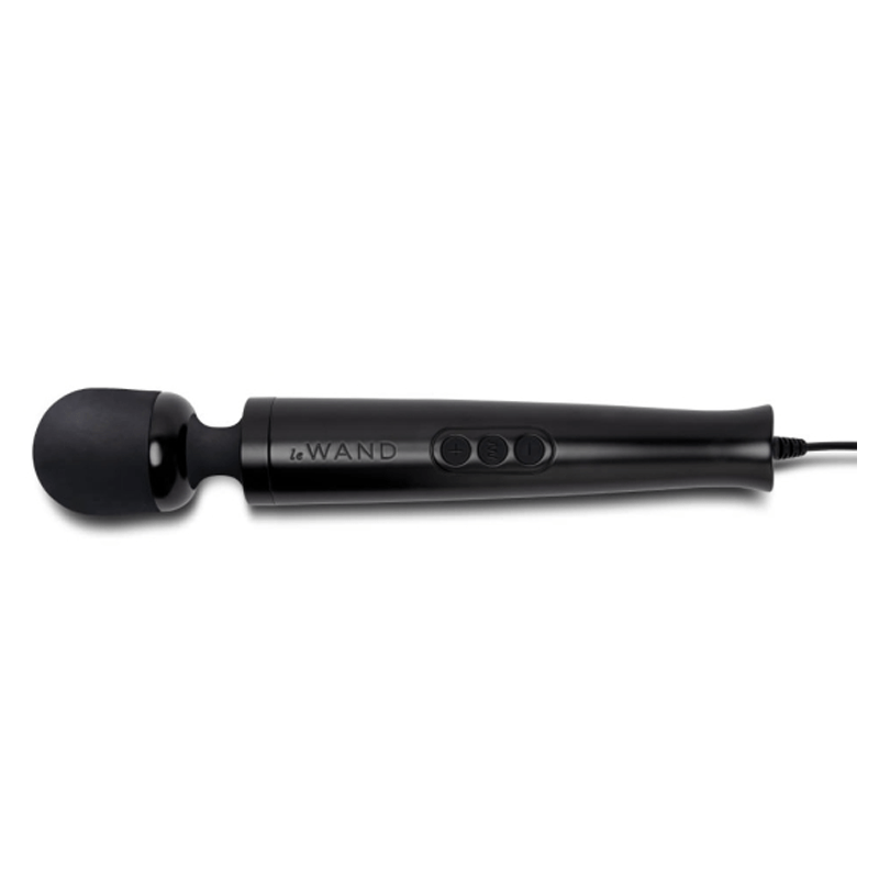 Le Wand Die Cast Plug-In Vibrating Massager - Black