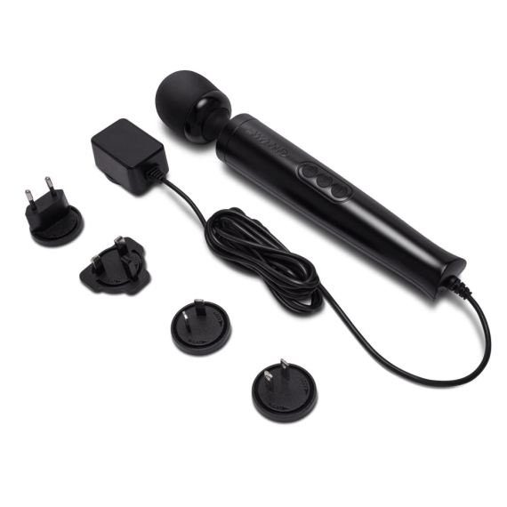 Le Wand Die Cast Plug-In Vibrating Massager - Black