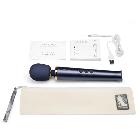 Le Wand Petite Rechargeable Wand Vibrator - Navy