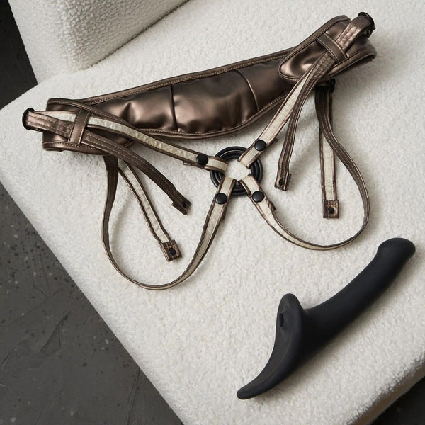 Desirous Leatherette Strap-On Harness for Pegging & Couples Play