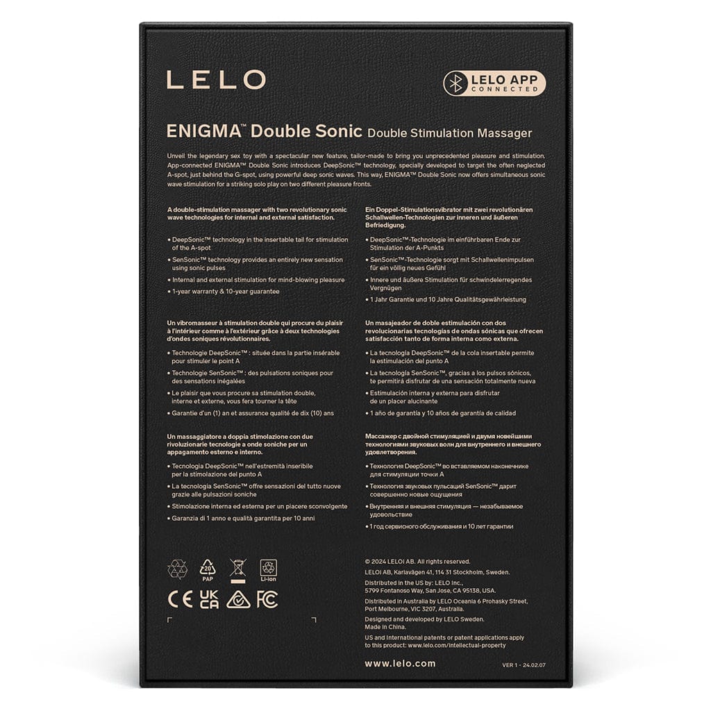 Lelo Enigma Double Sonic Black - A-Spot & Clitoral Stimulation