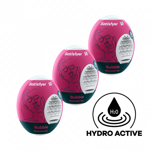 Masturbator Egg 3er Set (Bubble) Violet
