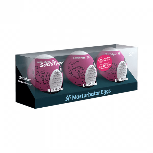 Masturbator Egg 3er Set (Bubble) Violet