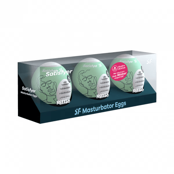 Masturbator Egg 3er Set (Riffle) Light Green